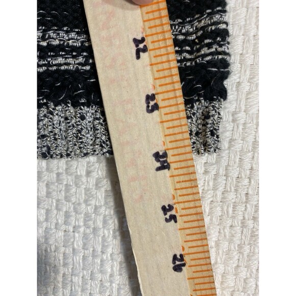 Ruby Rd Black and White Open Sweater Tassel Medium Weight Size Large Boho Casual - Picture 10 of 10